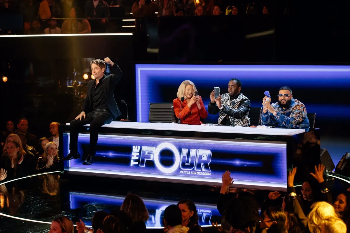 Wide view of The Four judges desk and live audience